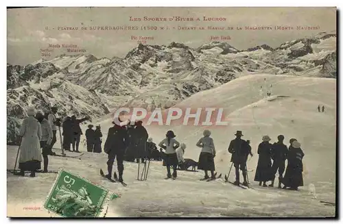 Cartes postales Lucron Plateau De Superbagneres Devant le massif de la Maladetta