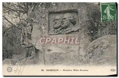 Cartes postales Barbizon Medaillon Millet Rousseau