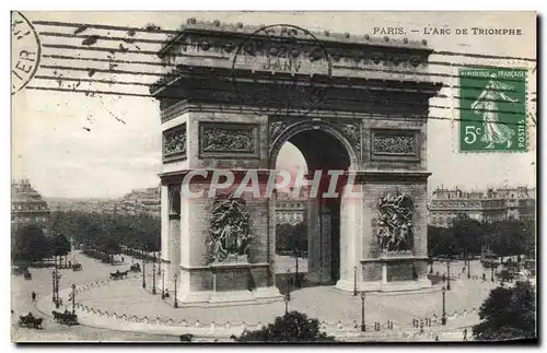 VINTAGE POSTCARD Paris the Arc Triumphs