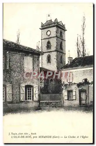 Cartes postales L&#39Isle De Noe Pres Mirande Le Clocher et L&#39Eglise