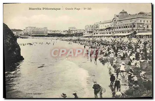 Ansichtskarte AK Biarritz Pittoresque Grand Plage