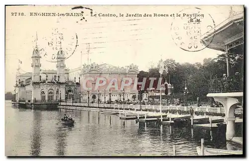 Cartes postales Enghien Les Bains Le Casino le Jardin des Roses et le pavillon