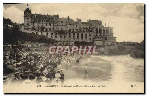 Cartes postales Biarritz Le Casino Belleuve et Coucher du Soleil