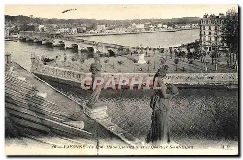 Ansichtskarte AK Bayonne Le Pont Mayou le Reduit et le Quartier Saint Esprit