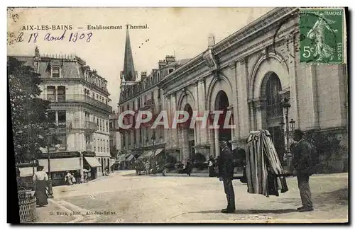 Ansichtskarte AK Aix Les Bains Etablissement Thermal Voiture a porteurs