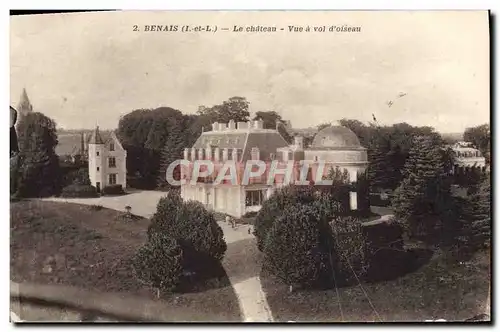 Cartes postales Benais Le Chateau Vue a Vol d&#39oiseau