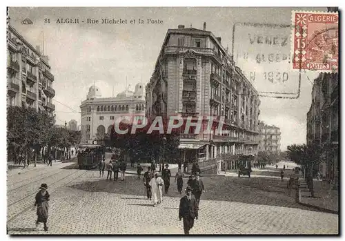Cartes postales Alger Rue Michelet et la Poste