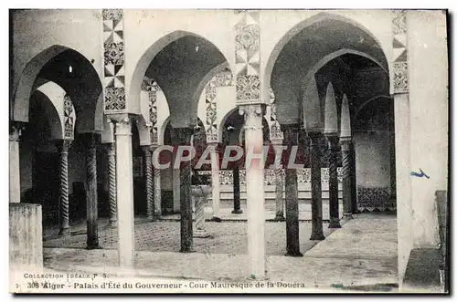 Ansichtskarte AK Alger Palais d&#39Ete du Gouverneur Cour Mauresque de la Douera