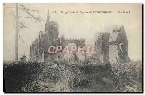 Cartes postales Zuydschoote Ce Qui Reste de L&#39Eglise