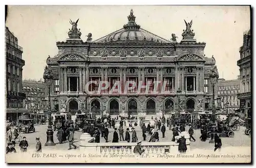 Ansichtskarte AK Paris Opera et la Station du Metropolitain Metro