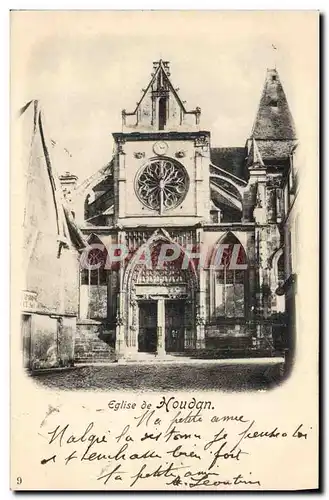 Cartes postales Houdan Eglise Cachet levee de nuit Paris