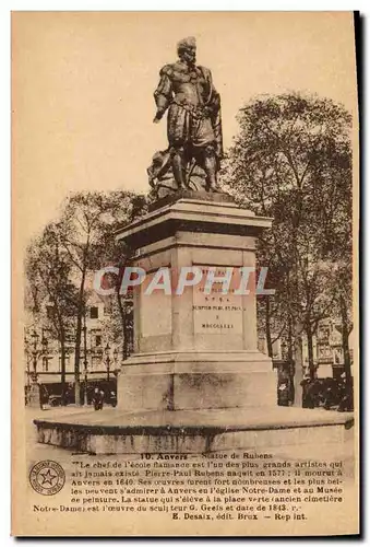 Cartes postales Anvers Statue de Rubens