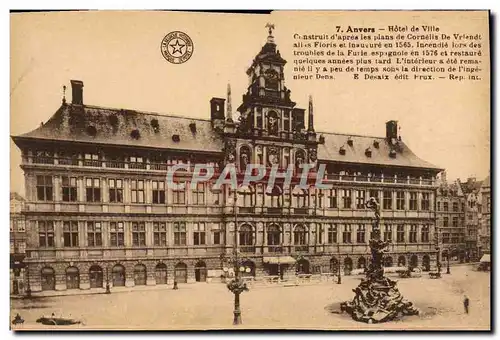 Cartes postales Anvers Hotel de Ville