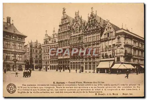 Cartes postales Anvers Grand Place Malsons des Gildes