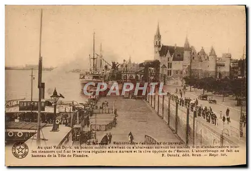 Cartes postales Anvers Embarcadere des bateaux de passage