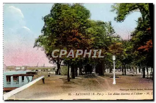 Cartes postales Bayonne Les Alles Marines et L'Adour
