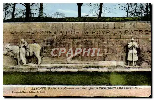 Cartes postales Bayonne Monument aux morts pour la patrie Militaria