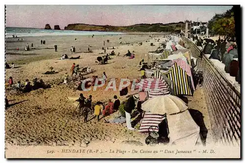 Cartes postales Hendaye La plage Du Casino au Deux Jumeaux