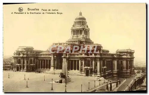 Ansichtskarte AK Bruxelles Palais de Justice et monument de la glorification de l&#39infanterie belge