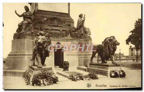 Cartes postales Bruxelles Tombeau du soldat inconnu lion