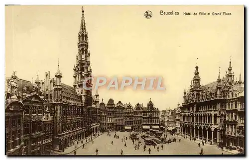 Cartes postales Bruxelles Hotel de ville et Grande place