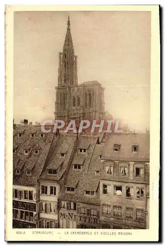 Ansichtskarte AK Strasbourg La Cathedrale et vieilles maisons