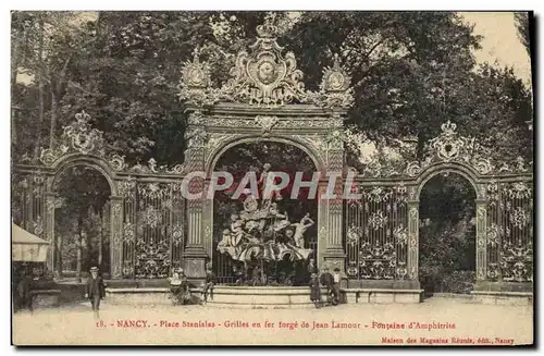 Cartes postales Nancy Place Stanislas Grilles en Fer Forge de Jean Lamour Fontaine d&#39Amphitrite