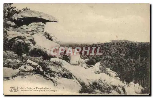 Cartes postales Foret de Fontaincbleau Belvedere Carnot Rocher Cassepot