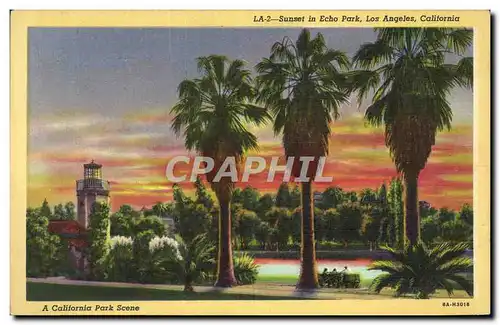 Cartes postales A California Park Scene Sunset in Echo Park Los Angeles California