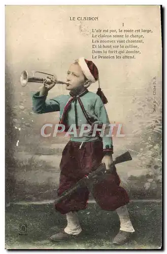 Cartes postales Le Clairon Enfant Militaria