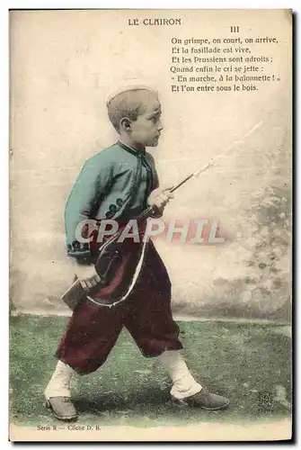 Ansichtskarte AK Le Clairon Enfant Militaria