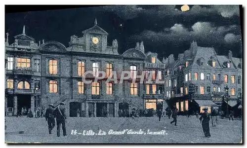 Cartes postales Lille La Grand Garde La nuit