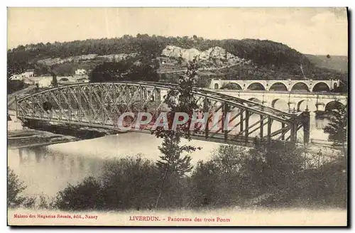 Ansichtskarte AK Liverdun Panorama Des Trois Ponts