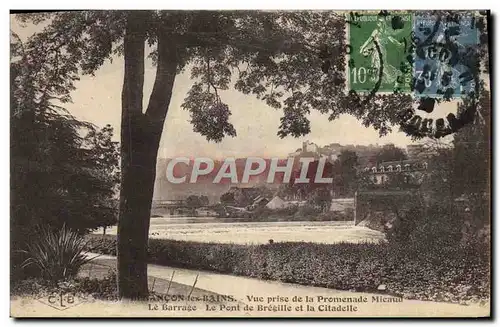 Cartes postales Besancon Les Bains Vue Prise De La Promenade Micaud Le barrage Le pont de Bregille et la citadel