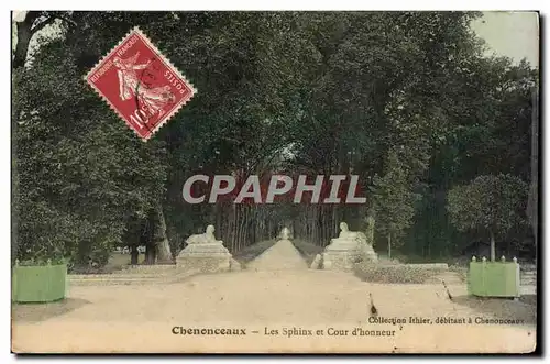 Ansichtskarte AK Chenonceaux Les Sphinx Et Cour D&#39Honneur