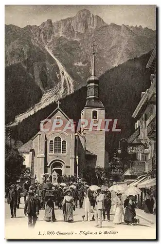 Cartes postales Chamonix L&#39Eglise Et Le Brevent