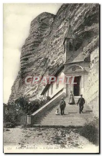 Ansichtskarte AK Saint Adrien L&#39Eglise Dans Les Rochers