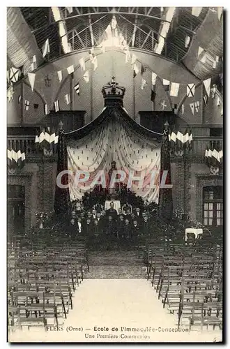 Cartes postales Flers Ecole De l&#39Immaculee Conception Une premiere communion