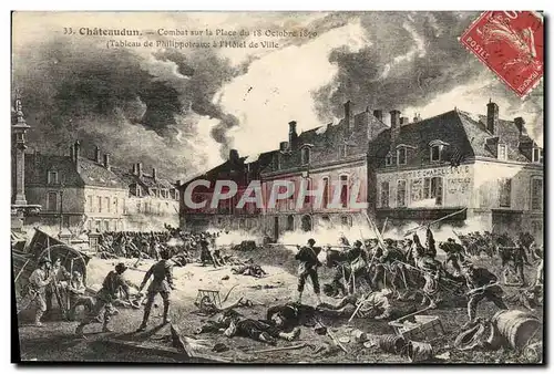 Cartes postales Chateaudun Combat Sur La Place Du 18 octobre 1870 Militaria