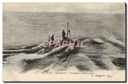 Cartes postales Le Gymnote Torpilleur Sous Marin Sous-marin