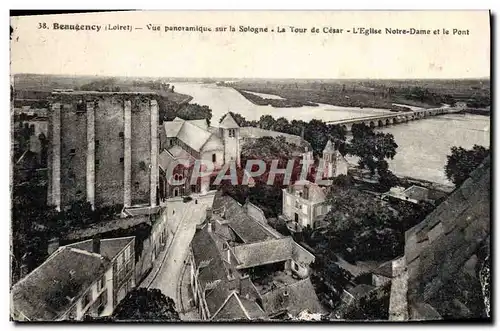 Cartes postales Beaugency Vue Panoramique Sur La Sologne La tour de Cesar L&#39Eglise Notre Dame et le pont