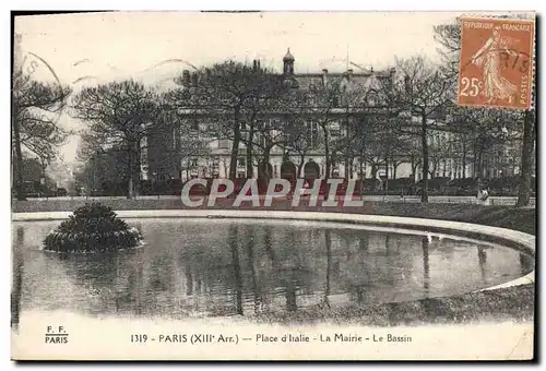 Ansichtskarte AK Paris Place D&#39Italie La Mairie Le Bassin