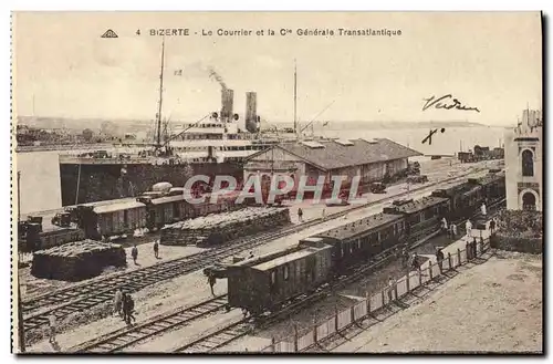 Ansichtskarte AK Bizerte Le Courrier Et La Cie Generale Transatiantique Bateau