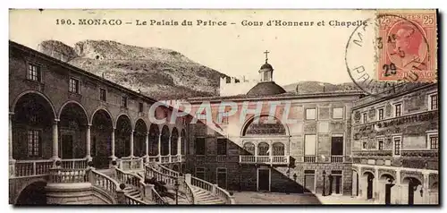 Ansichtskarte AK Monaco Le Palais Du Prince Cour d&#39honneur et chapelle