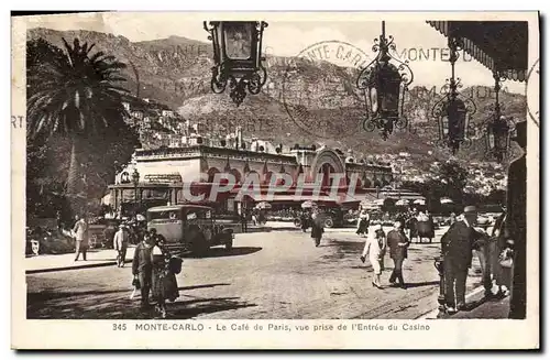 Cartes postales Monte Carlo Le Cate De Paris Vue Prise De I'Entree Du Casino
