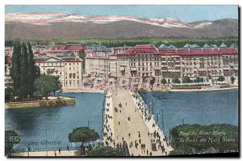 Cartes postales Geneve Pont du Mont Blanc Le quai du Mont Blanc