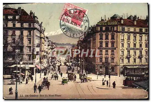 Cartes postales Geneve Rue Du Mont Blanc