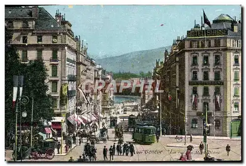 Cartes postales Geneve La Rue du Mont Blanc