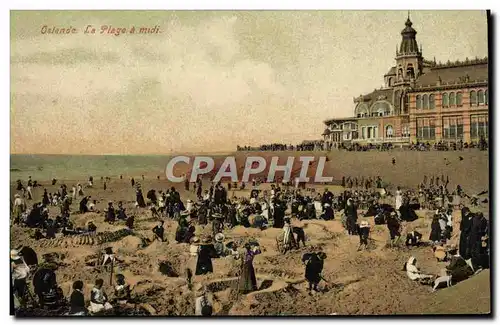 Cartes postales Ostende La Plage A Midi