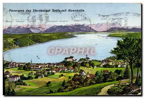 Cartes postales Panorama Des Stranberger Sees Mit Alpenkette
